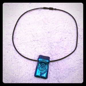 Statement Necklace with Glass Pendant